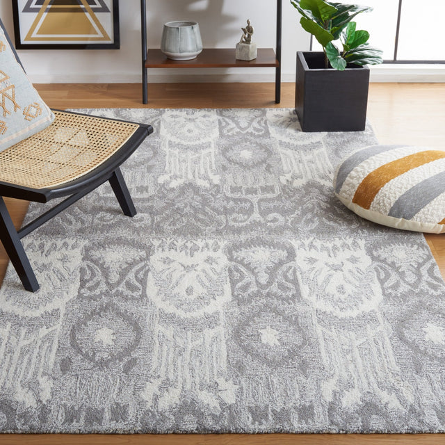 Safavieh Ikat Ikt653F Grey/Ivory Rug - Safavieh - ikt653f - 3