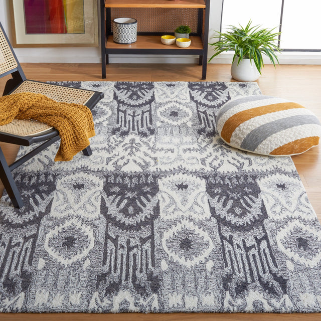 Safavieh Ikat Ikt653Z Ivory/Black Rug - Safavieh - ikt653z - 3