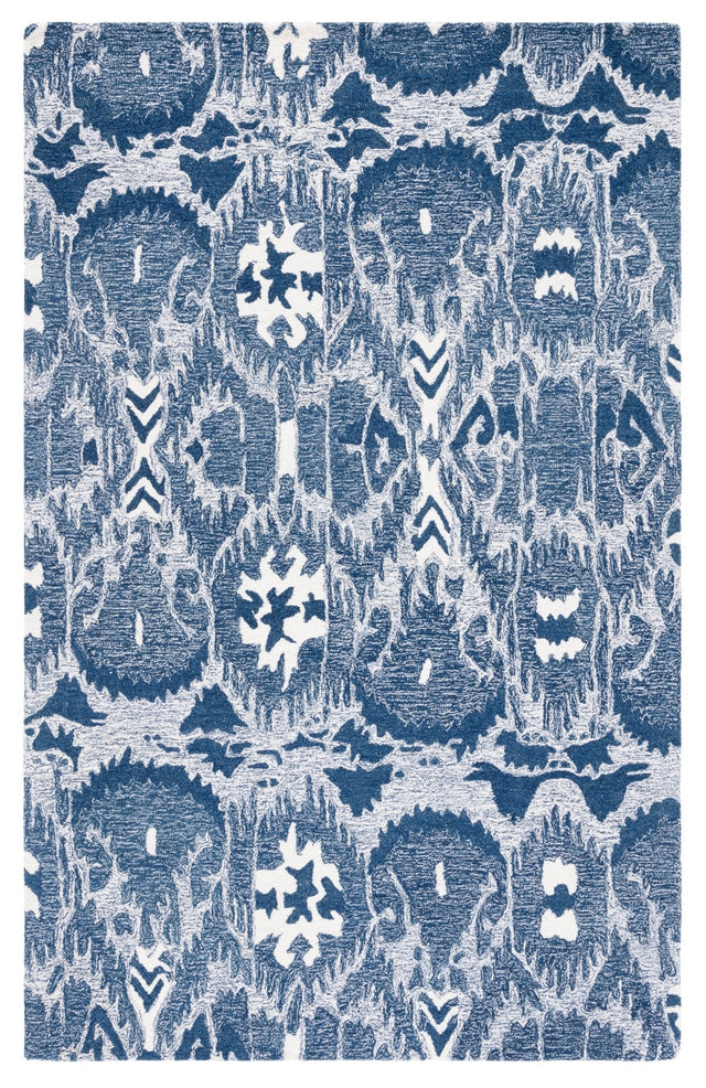 Safavieh Ikat Ikt654M Blue/Ivory Rug - Safavieh - ikt654m - 3