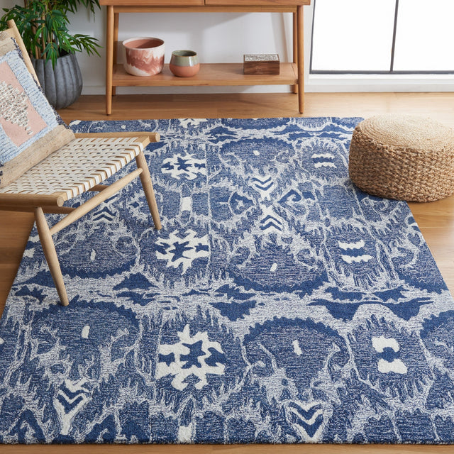 Safavieh Ikat Ikt654M Blue/Ivory Rug - Safavieh - ikt654m - 3