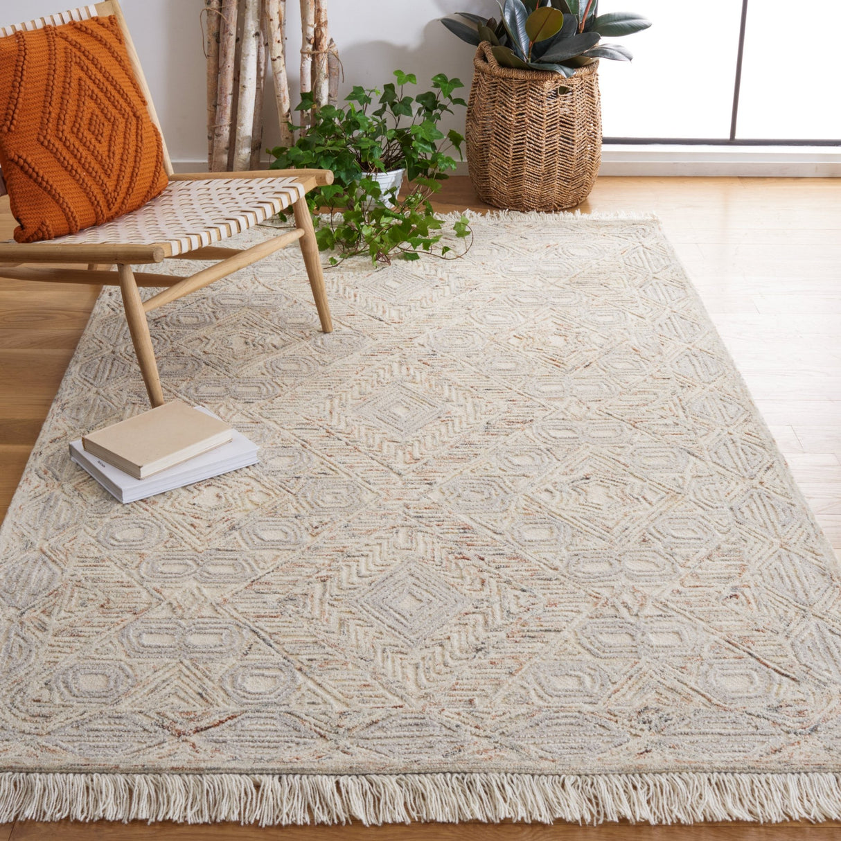 Safavieh Ikat Ikt801B Ivory/Grey Rug - Safavieh - ikt801b - 3