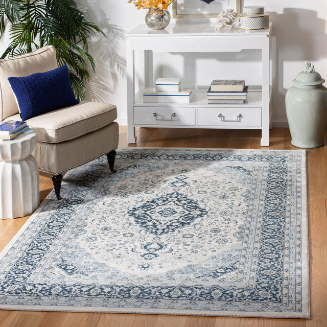 Safavieh Isabella Isa919A Cream/Dark Blue Rug - Safavieh - isa919a - 2
