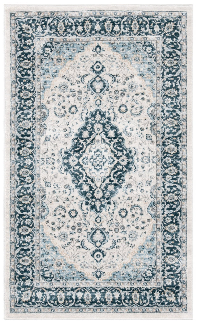 Safavieh Isabella Isa919A Cream/Dark Blue Rug - Safavieh - isa919a - 4sq