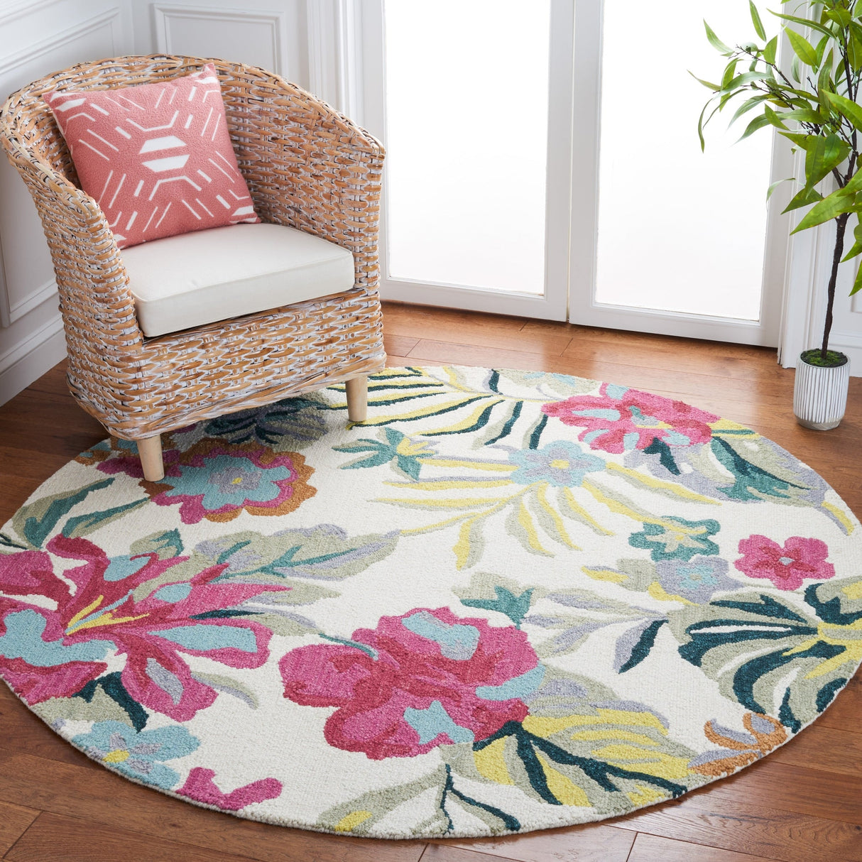 Safavieh Jardin Jar151A Ivory/Pink Rug - Safavieh - jar151a - 3