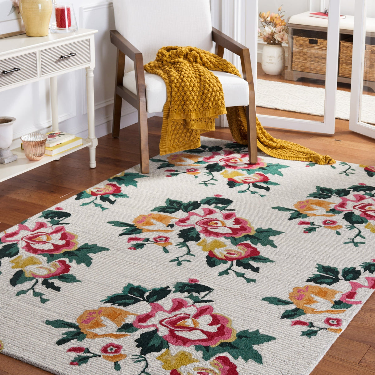 Safavieh Jardin Jar156A Ivory/Red Rug - Safavieh - jar156a - 3