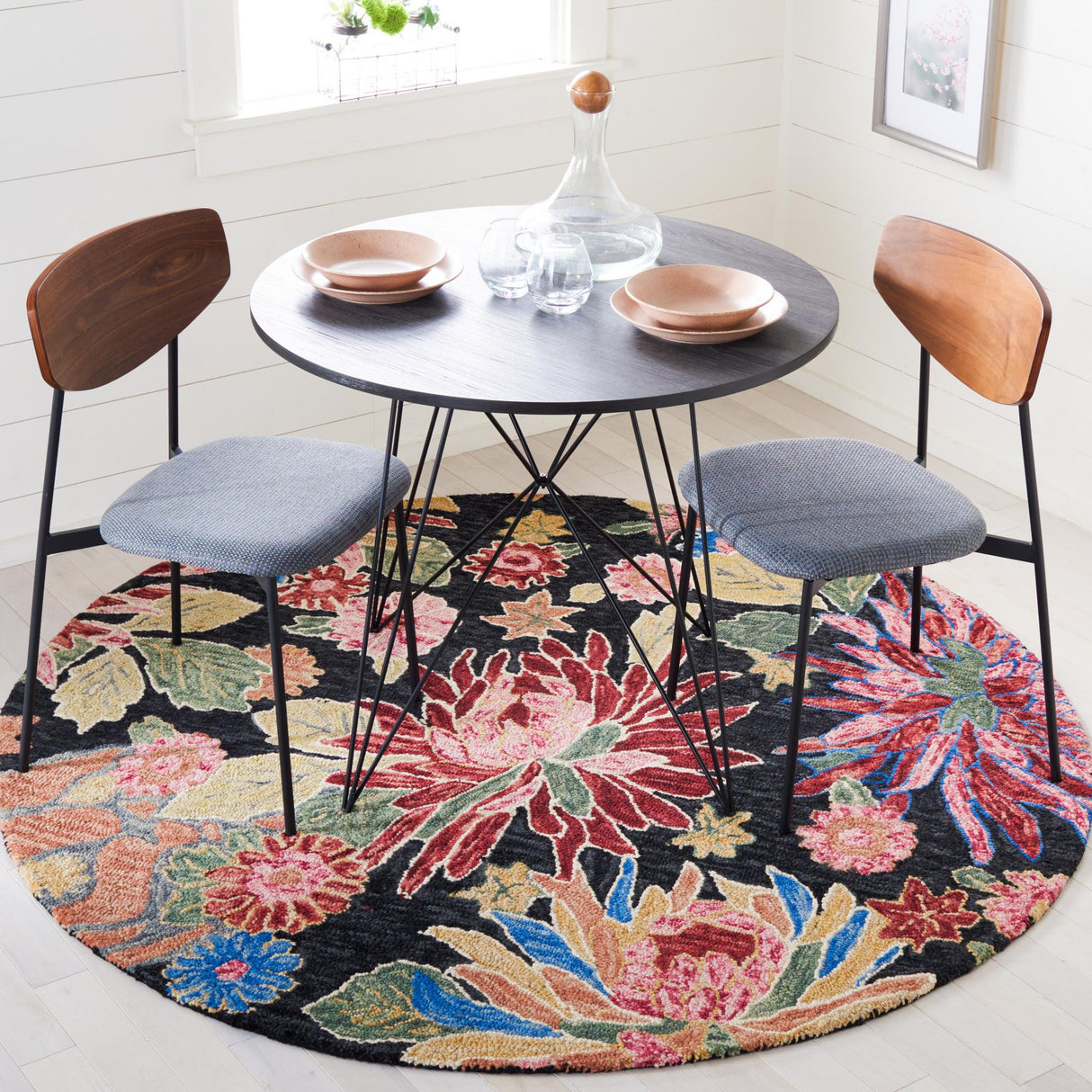 Safavieh Jardin Jar251H Charcoal/Red Rugs - Safavieh - jar251h - 6r