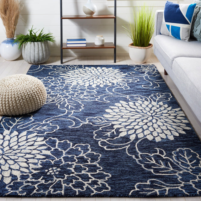 Safavieh Jardin Jar602N Navy/Ivory Rug - Safavieh - jar602n - 3
