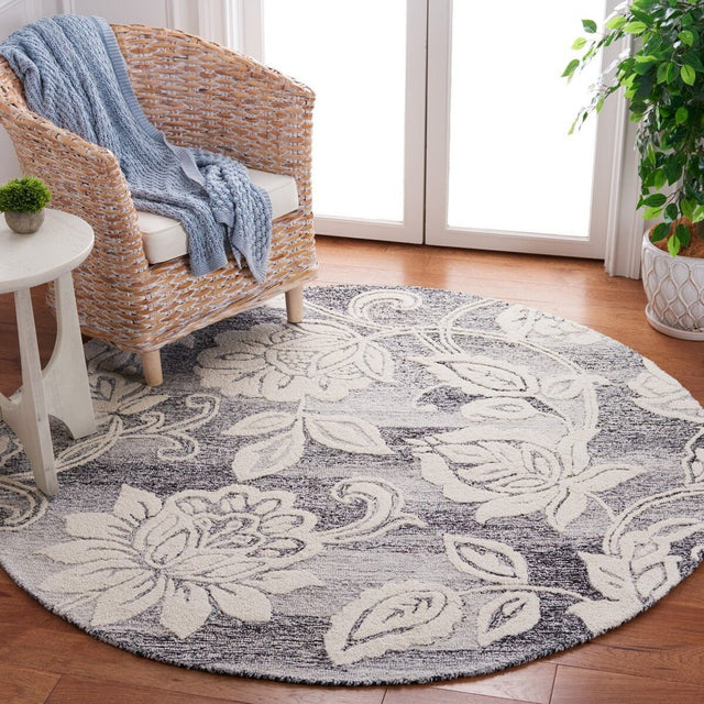 Safavieh Jardin Jar731Z Black/Ivory Rug - Safavieh - jar731z - 6r