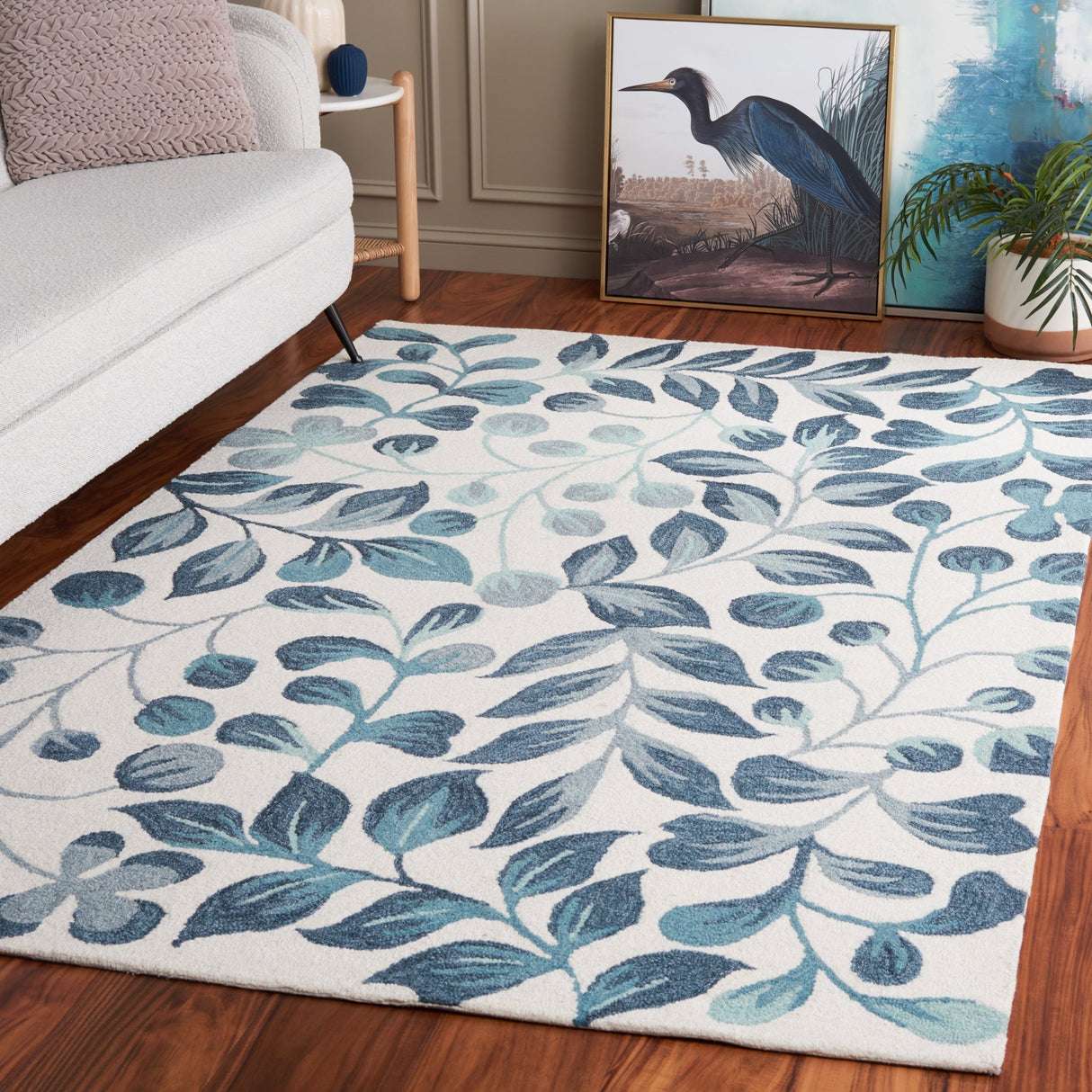 Safavieh Jardin Jar754M Ivory/Blue Rug - Safavieh - jar754m - 4