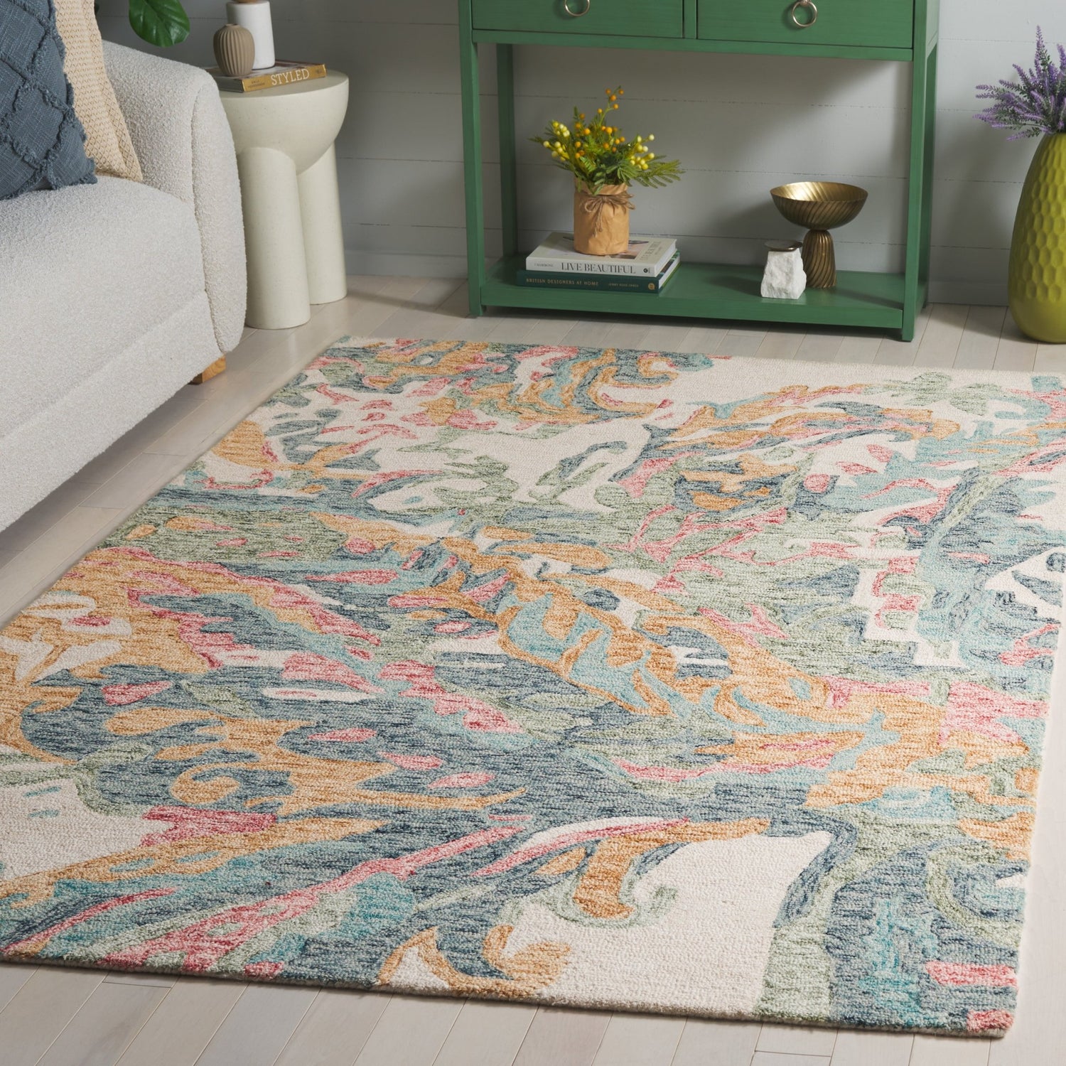 Safavieh Jardin Jar902A Ivory/Pink Rug - Safavieh - jar902a - 3