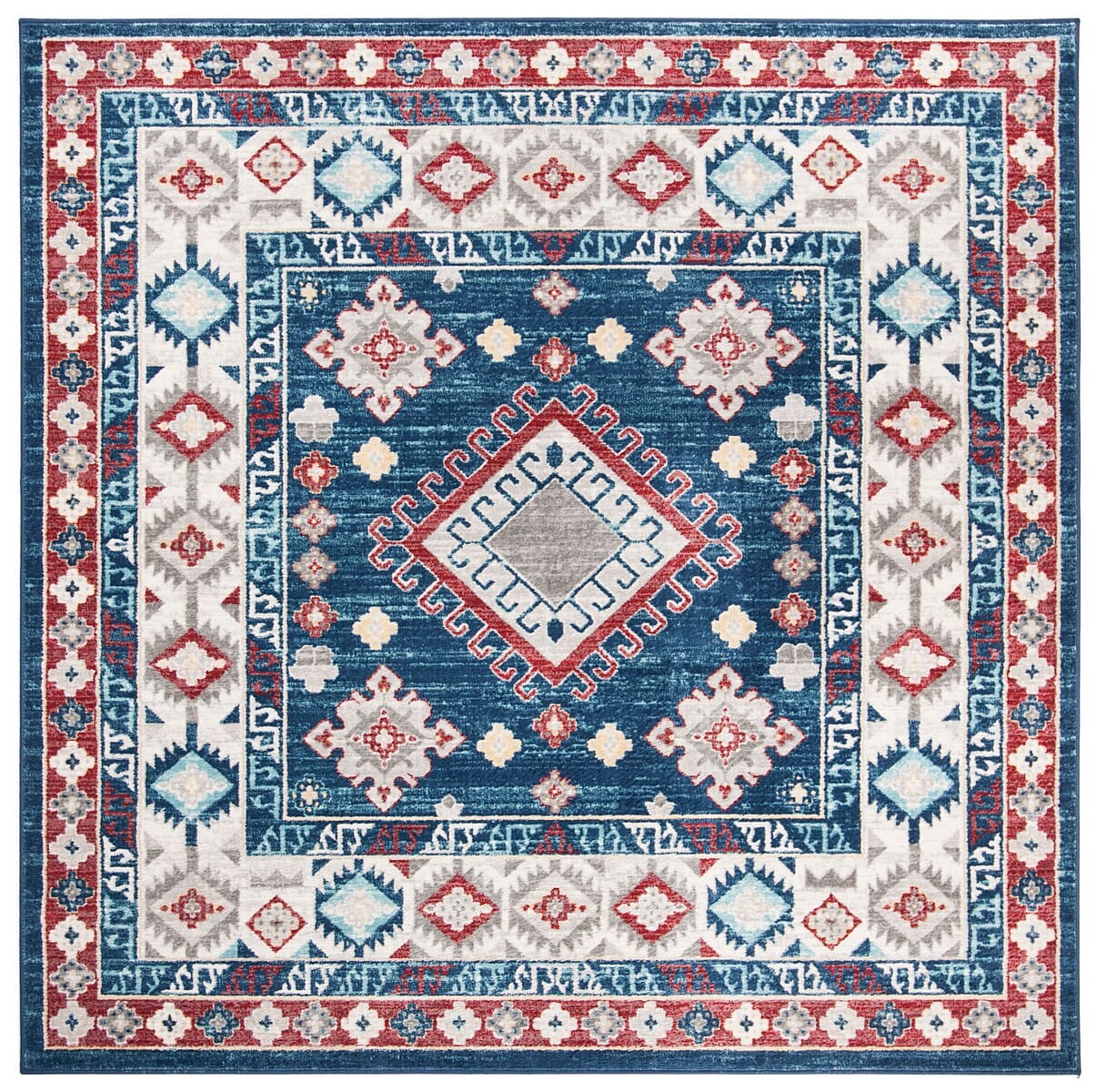 Safavieh Kazak Kzk119R Navy / Red Rugs - Safavieh - kzk119r - 7sq
