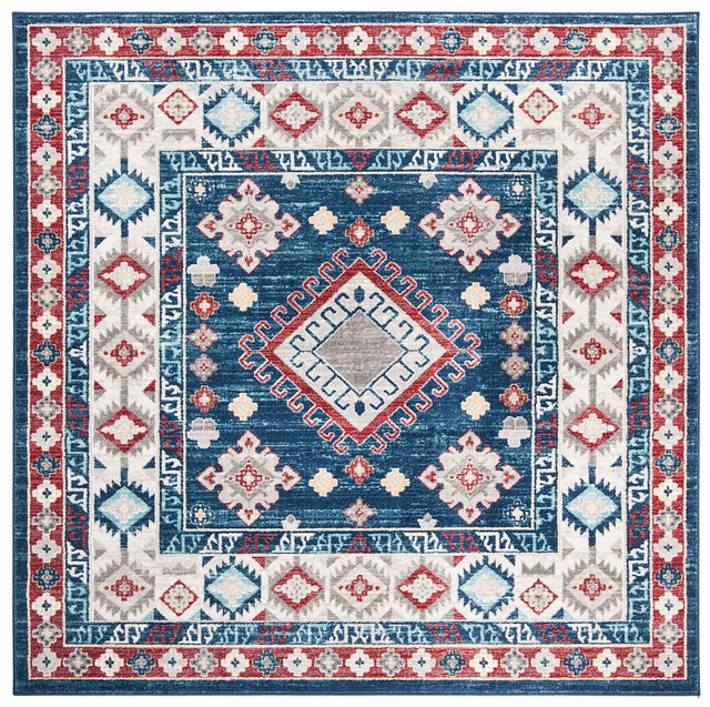 Safavieh Kazak Kzk119R Navy / Red Rugs - Safavieh - kzk119r - 7sq
