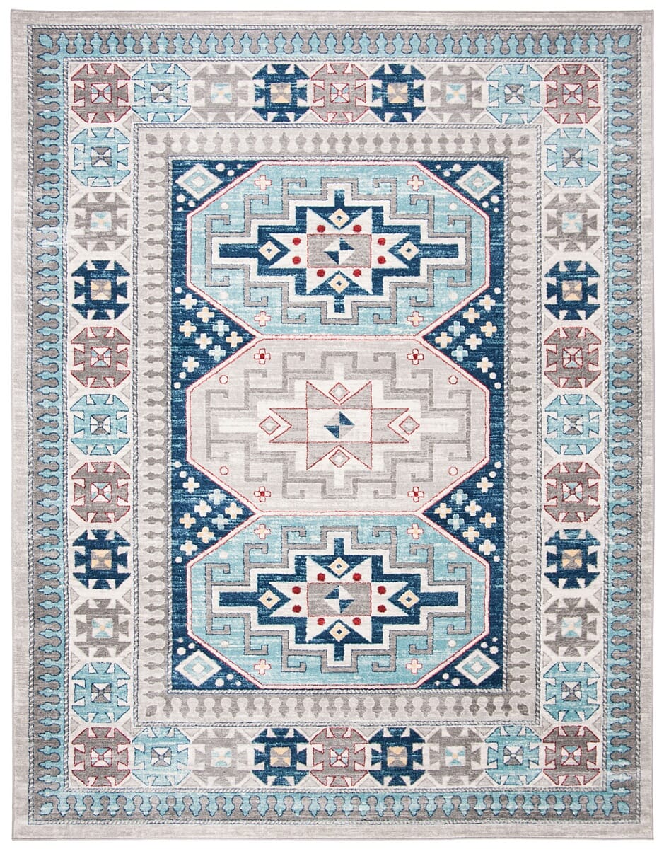 Safavieh Kazak Kzk120G Grey / Blue Rugs - Safavieh - kzk120g - 7r
