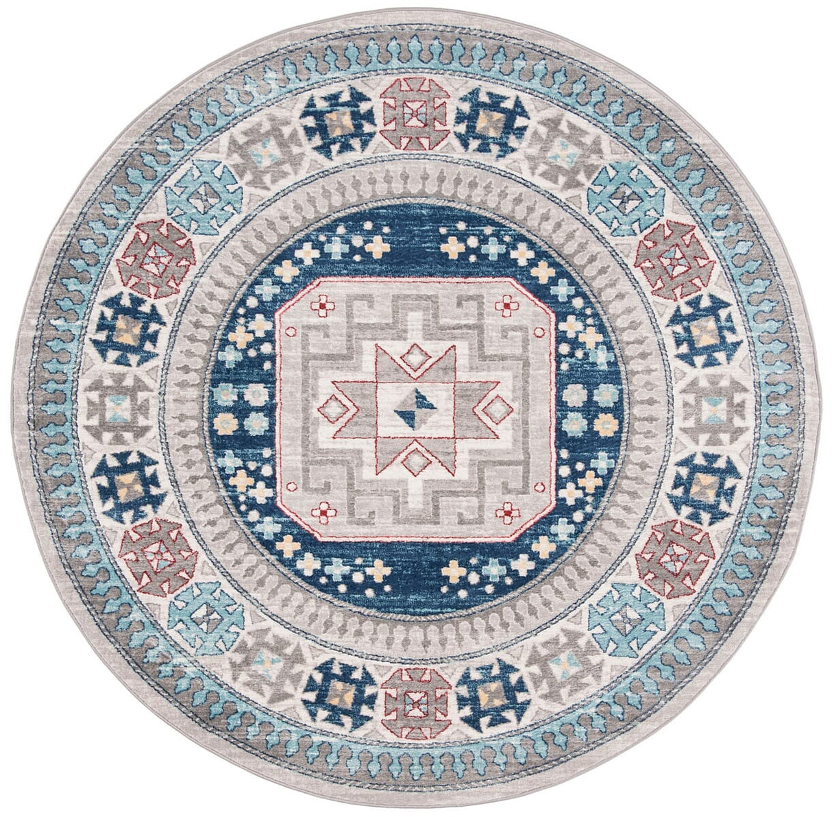 Safavieh Kazak Kzk120G Grey / Blue Rugs - Safavieh - kzk120g - 7r