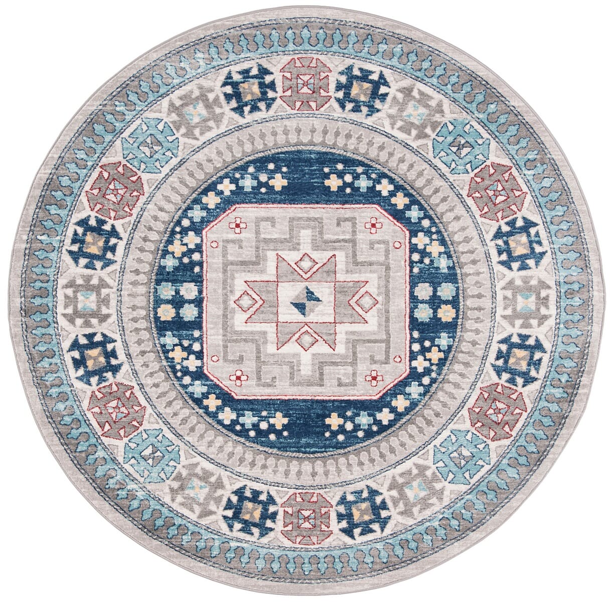 Safavieh Kazak Kzk120G Grey / Blue Rugs - Safavieh - kzk120g - 7r