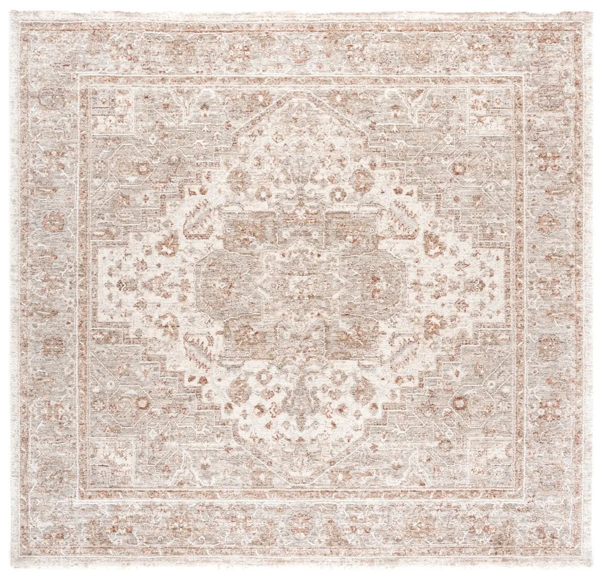Safavieh Kendal 6'-7" x 6'-7" Rug in Ivory / Beige Grey