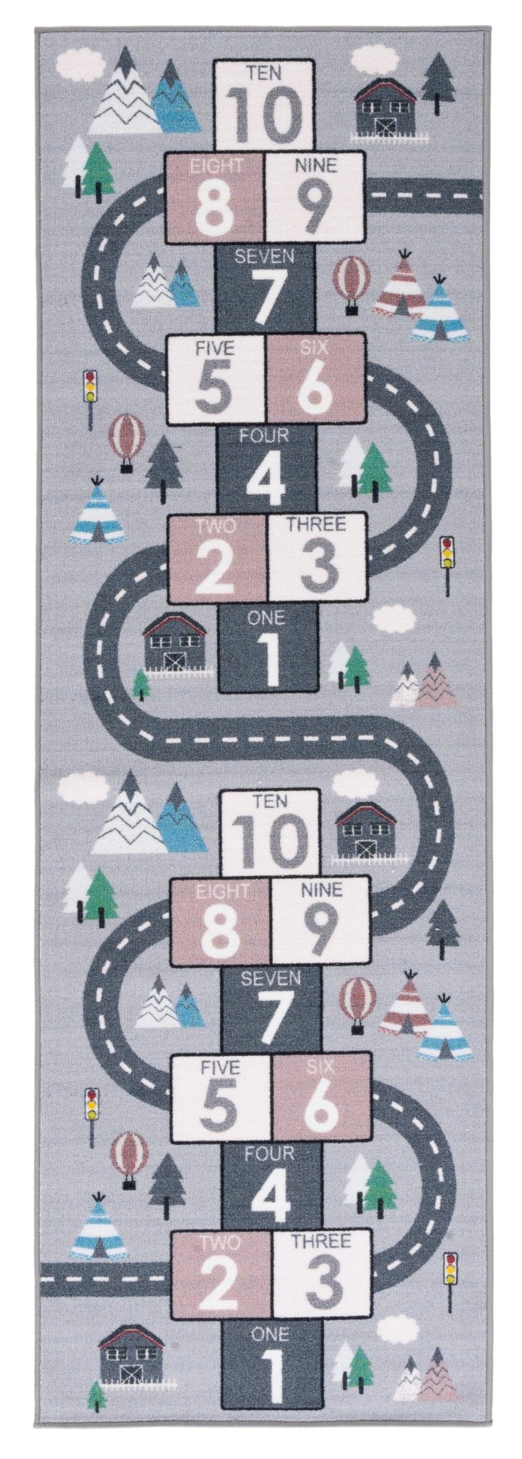 Safavieh Kids Playhouse Kph226A Grey/Pink Rugs - Safavieh - kph226a - 3