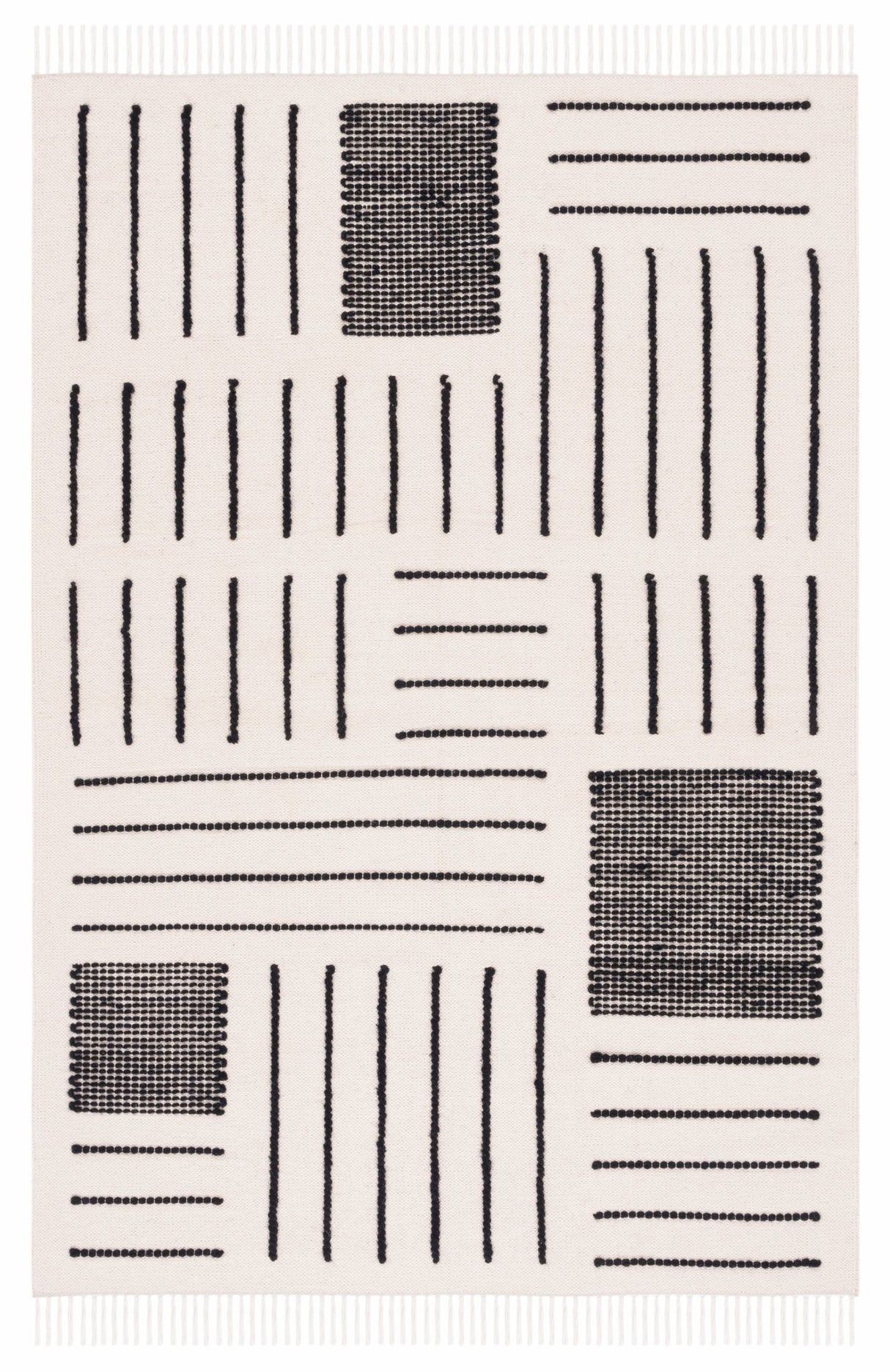 Safavieh Kilim Klm326A Ivory/Black Rug - Safavieh - klm326a - 6r