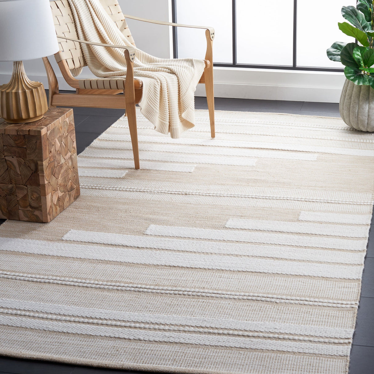 Safavieh Kilim Klm448A Ivory/Tan Rug - Safavieh - klm448a - 3