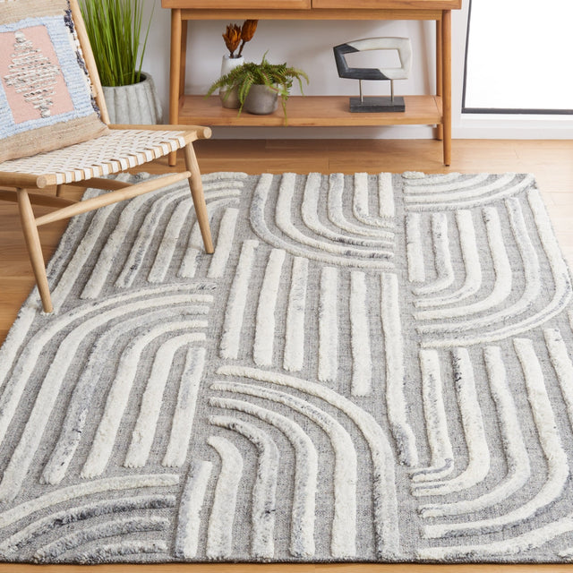 Safavieh Kilim Klm653G Dark Grey/Ivory Rug - Safavieh - klm653g - 4