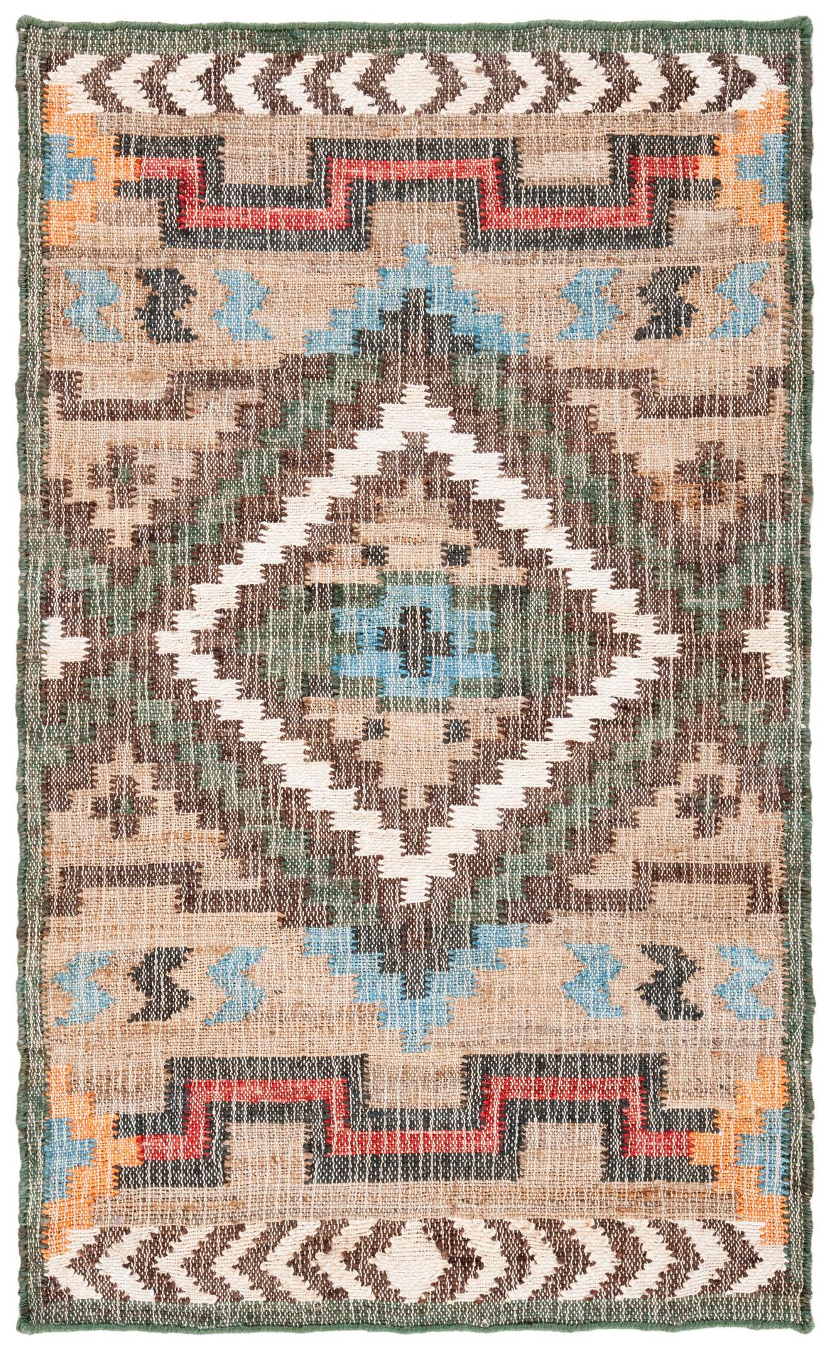 Safavieh Kilim Klm760M Natural/Blue Rugs - Safavieh - klm760m - 7r