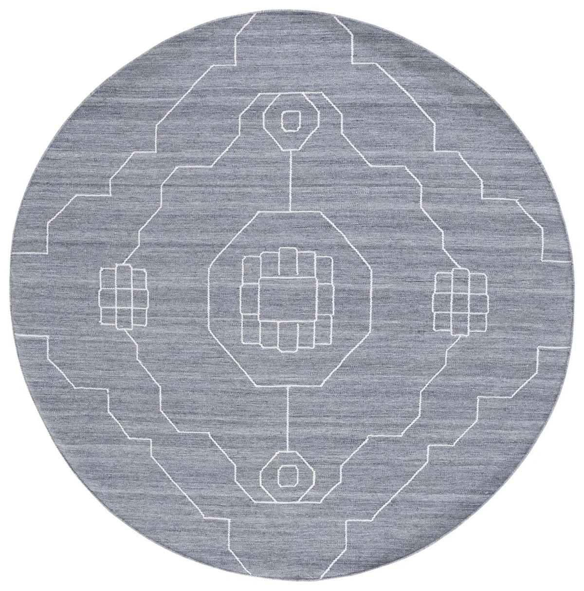 Safavieh Kilim 7'-0" x 7'-0" Rug in Dark Grey / Ivory