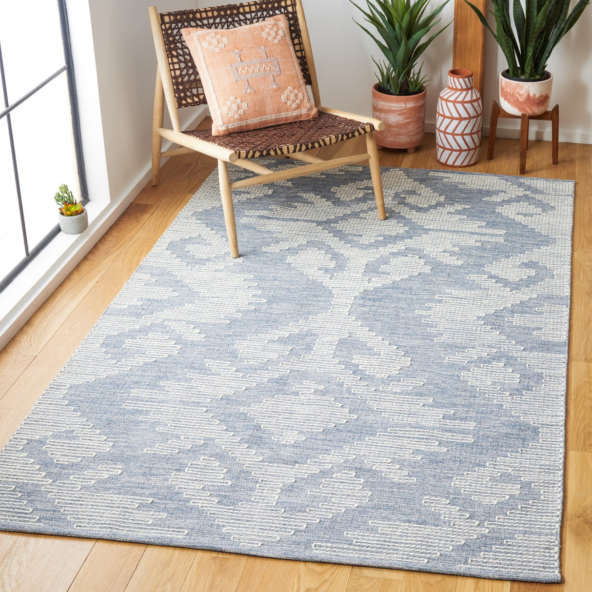 Safavieh Kilim Klm853M Blue/Ivory Rug - Safavieh - klm853m - 3