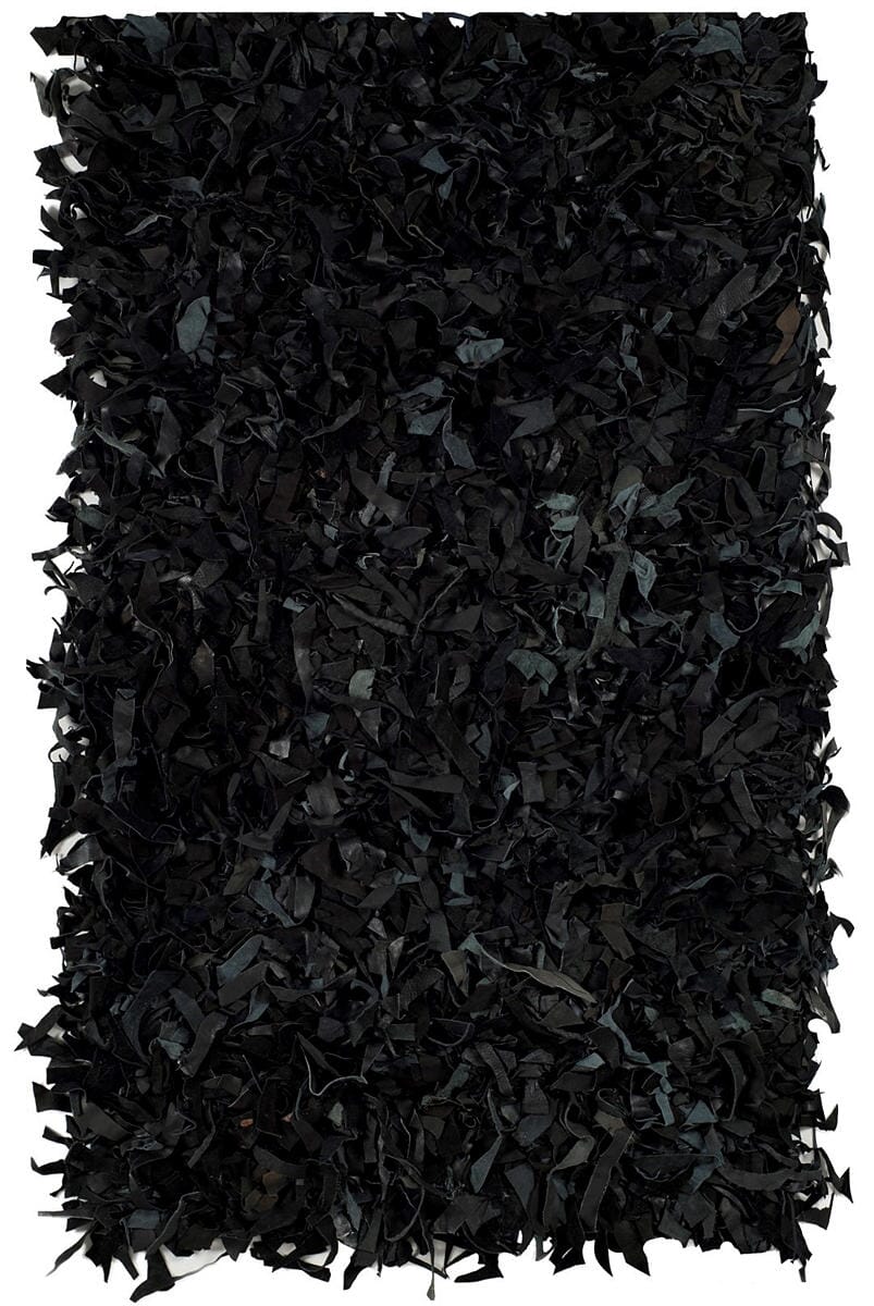 Safavieh Leather Shag Lsg511A Black Rugs - Safavieh - lsg511a - 4r