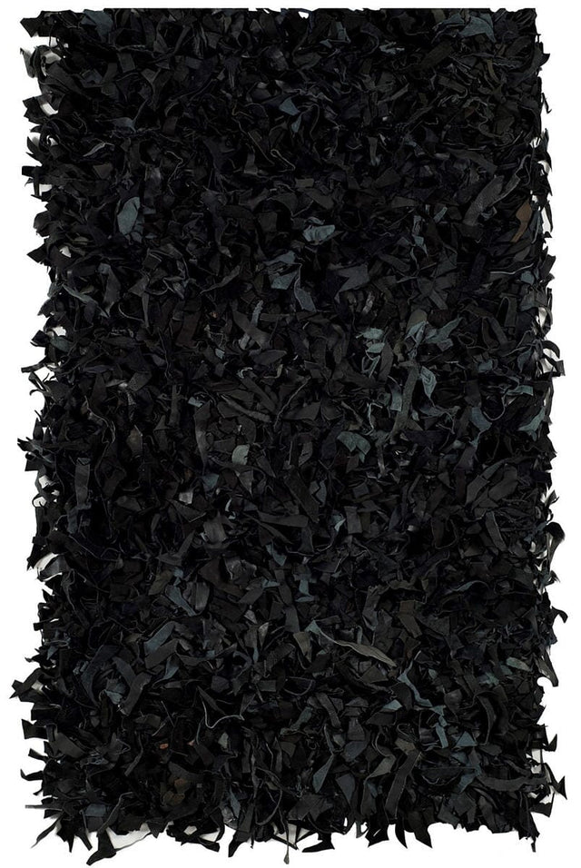 Safavieh Leather Shag Lsg511A Black Rugs - Safavieh - lsg511a - 4r