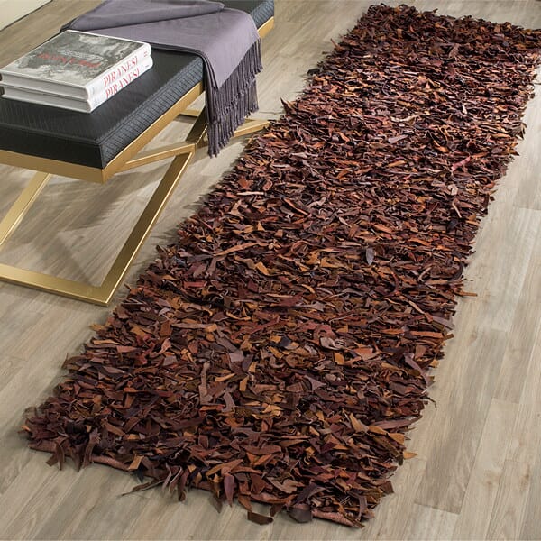 Safavieh Leather Shag Lsg511B Saddle Rugs - Safavieh - lsg511b - 4r