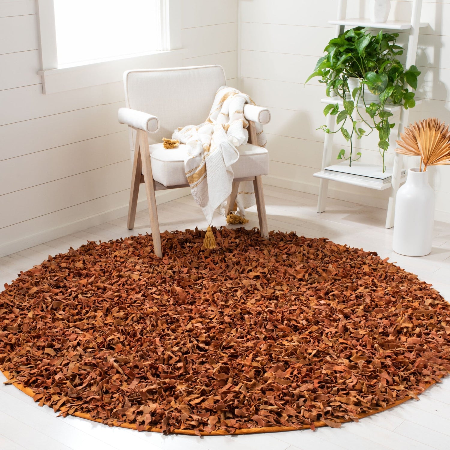 Safavieh Leather Shag Lsg601P Orange Rugs - Safavieh - lsg601p - 6r