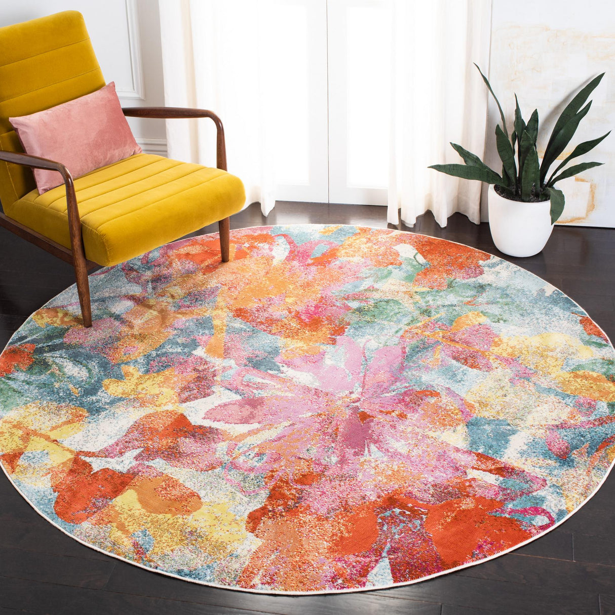 Safavieh Lillian Lln359A Blue/Orange Rug - Safavieh - lln359a - 7r