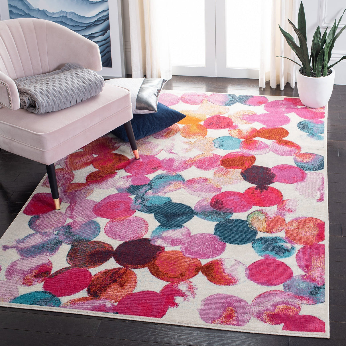 Safavieh Lillian Lln377Q Rose/Light Blue Rugs - Safavieh - lln377q - 3