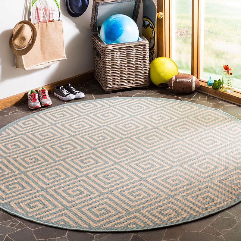 Safavieh Linden Lnd129L Cream / Aqua Rugs - Safavieh - lnd129l - 6sq