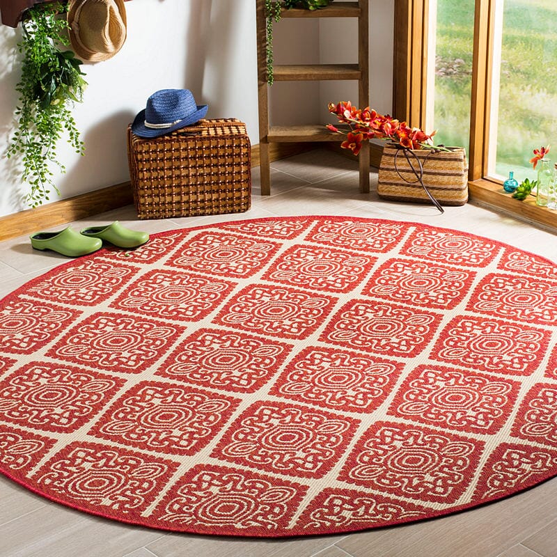 Safavieh Linden Lnd132Q Red / Creme Rugs - Safavieh - lnd132q - 6sq