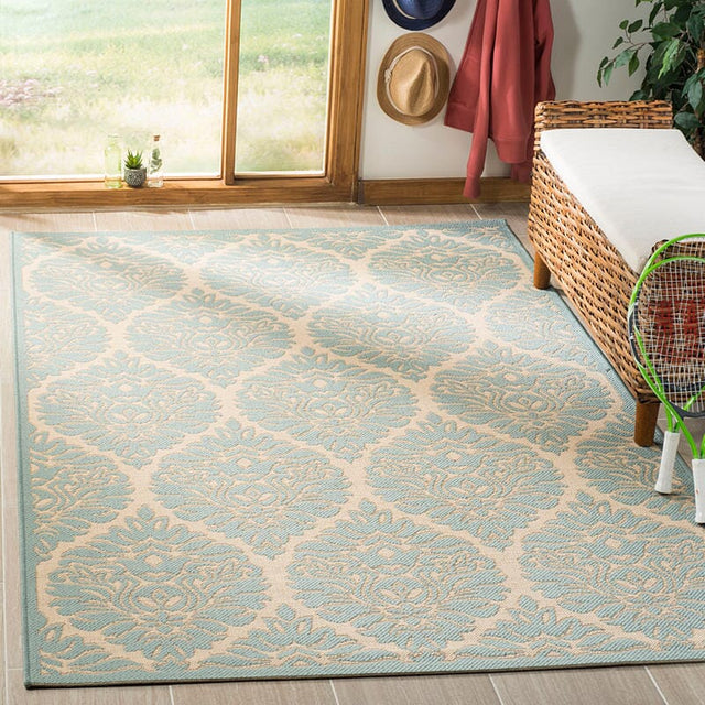 Safavieh Linden Lnd135L Cream / Aqua Rugs - Safavieh - lnd135l - 4