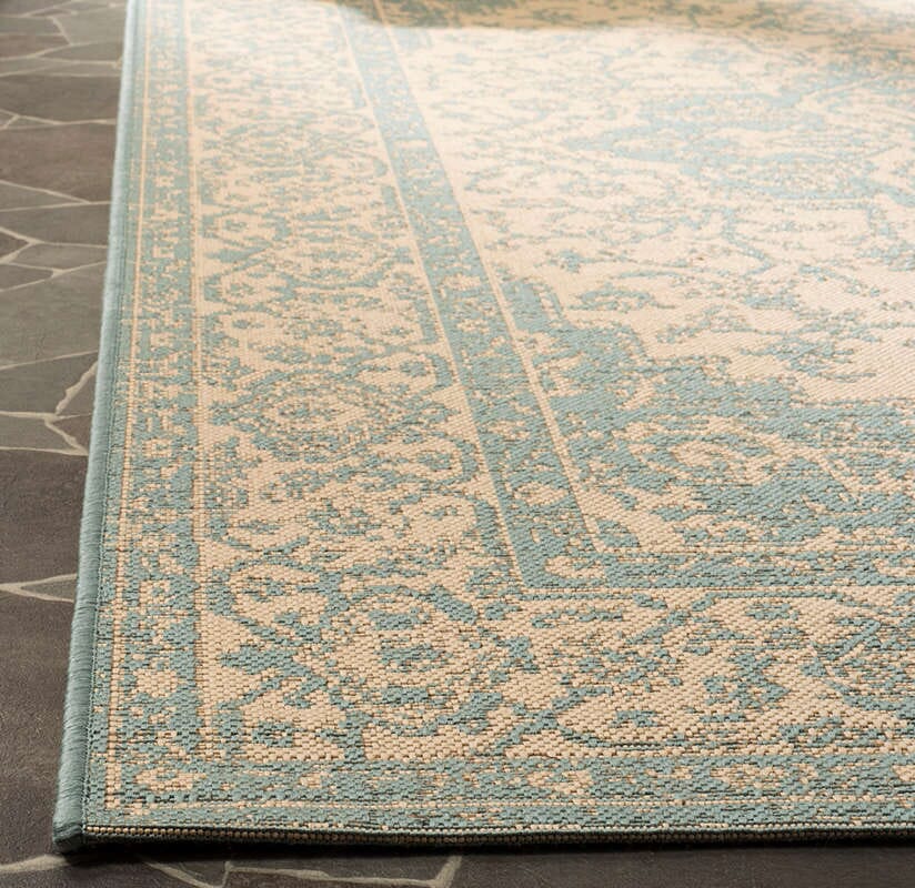 Safavieh Linden Lnd137L Cream / Aqua Rugs - Safavieh - lnd137l - 4