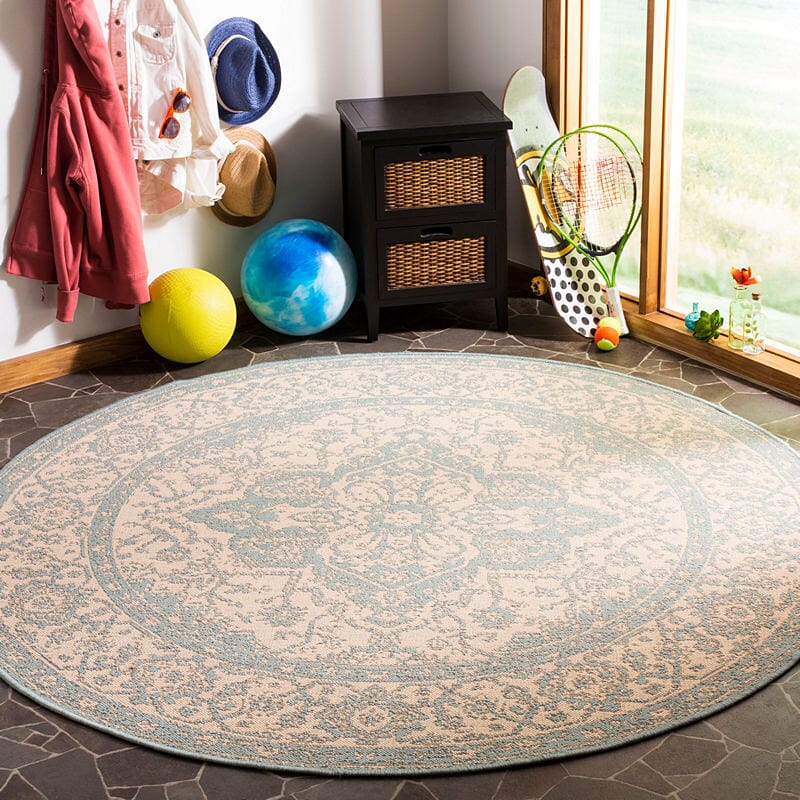 Safavieh Linden Lnd137L Cream / Aqua Rugs - Safavieh - lnd137l - 6sq