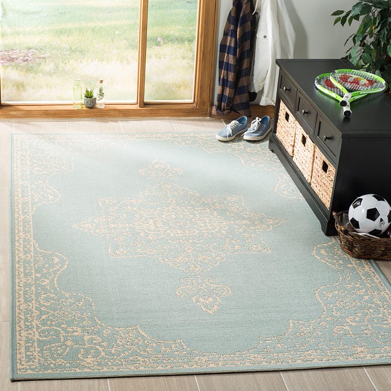 Safavieh Linden Lnd180L Cream / Aqua Rugs - Safavieh - lnd180l - 4