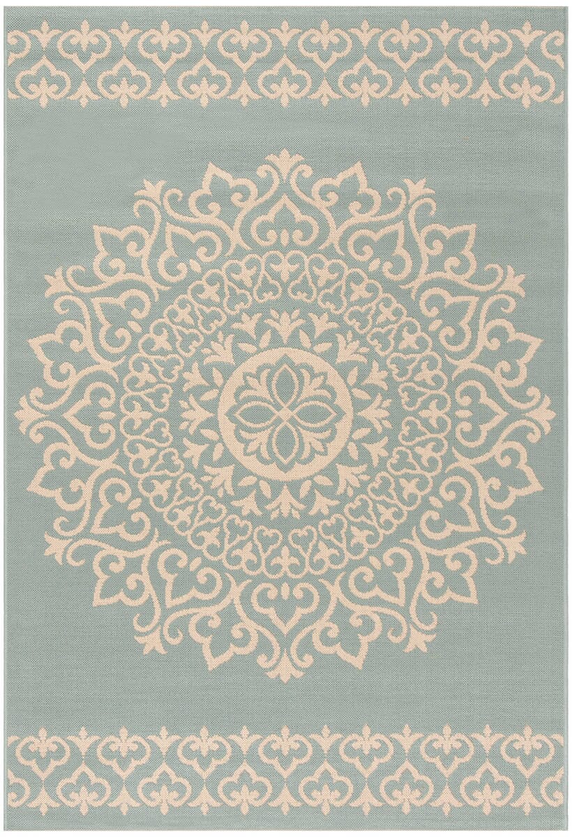 Safavieh Linden Lnd183L Cream / Aqua Rugs - Safavieh - lnd183l - 4