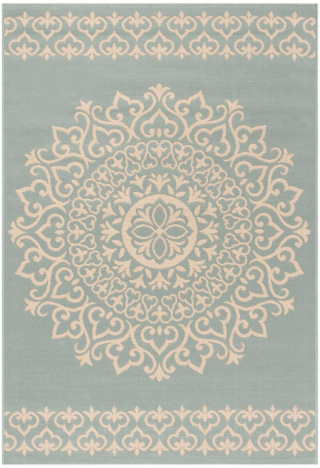 Safavieh Linden Lnd183L Cream / Aqua Rugs - Safavieh - lnd183l - 4