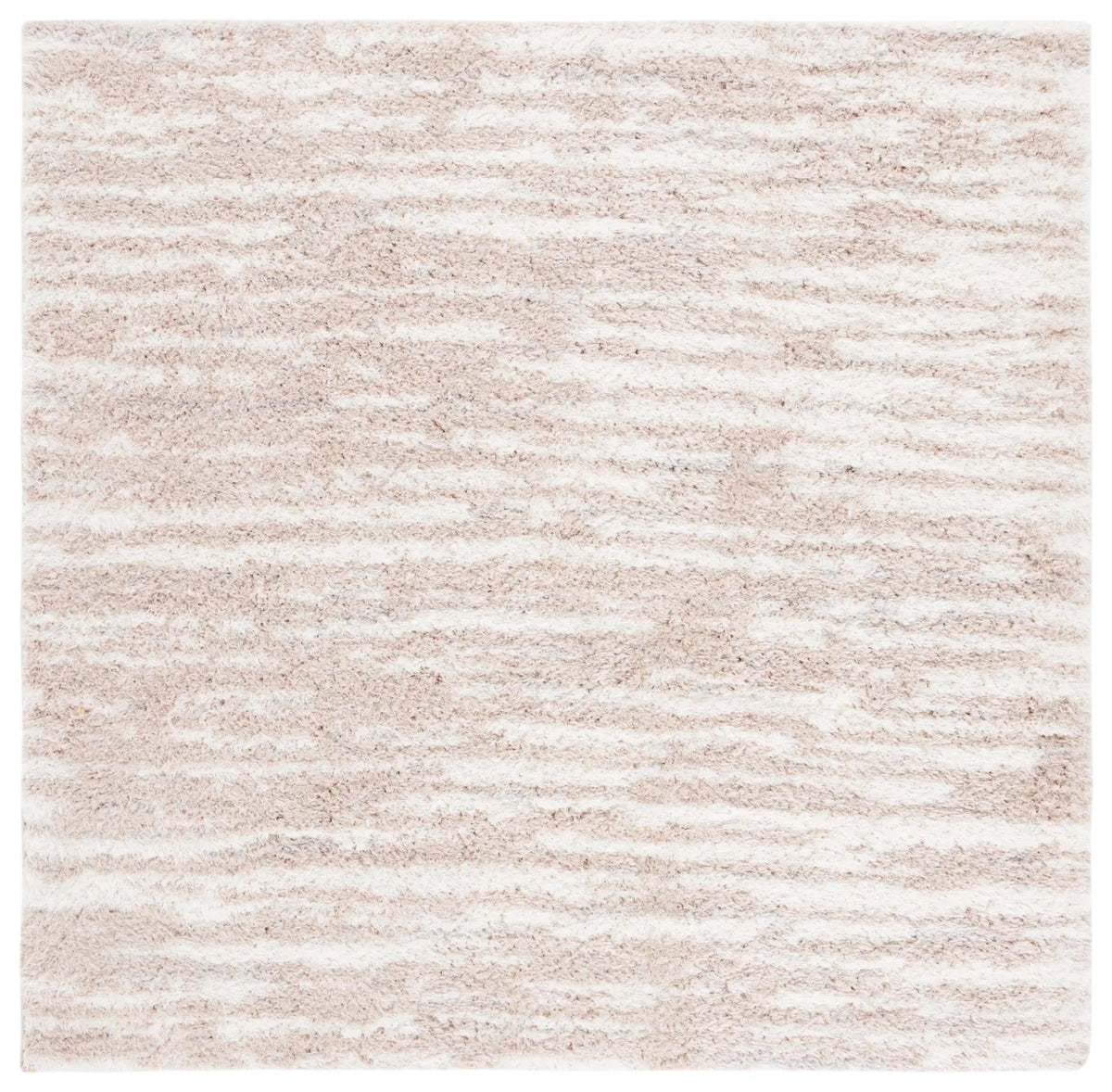 Safavieh Lindsay Shag 6'-7" x 6'-7" Rug in Beige / Ivory