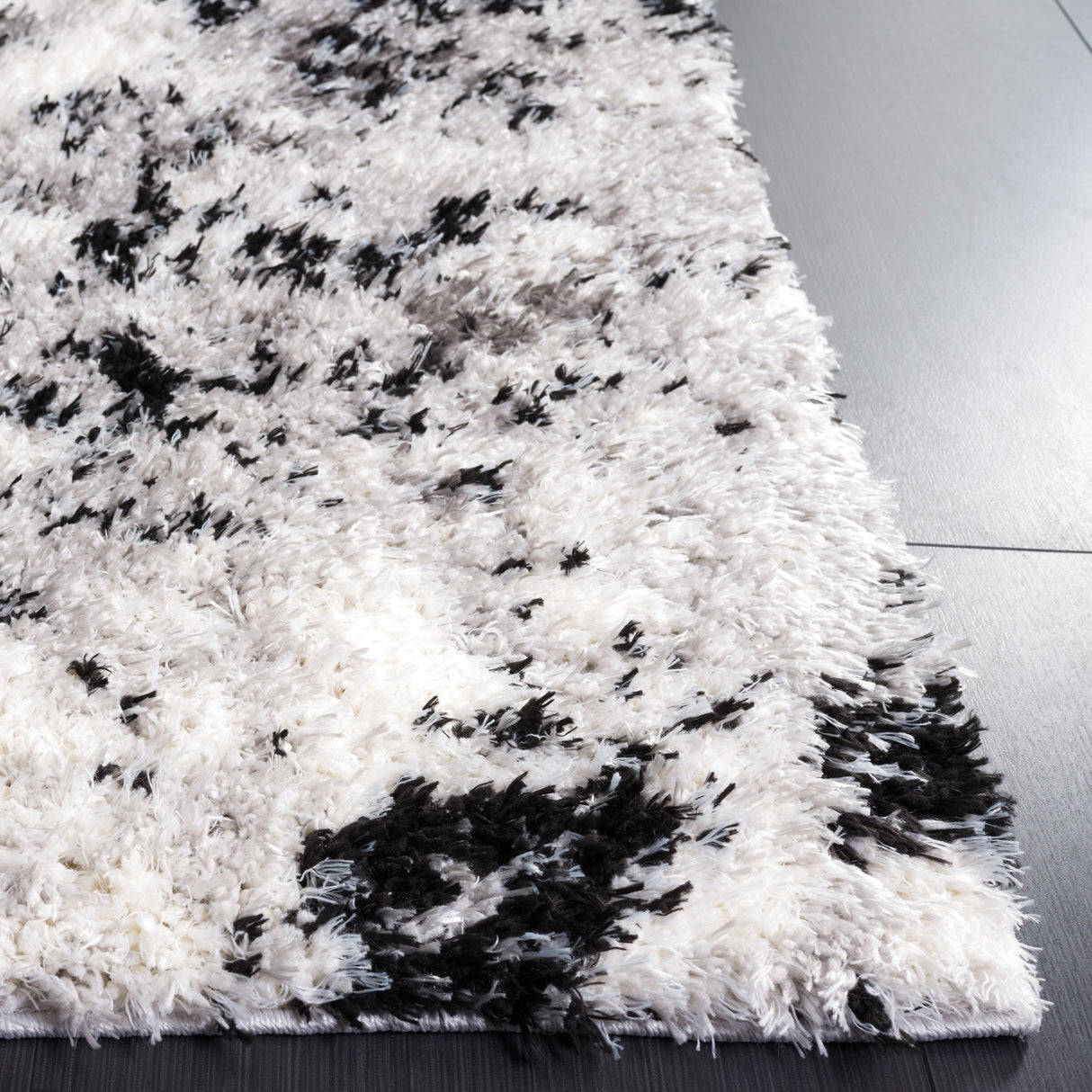 Safavieh Lindsay Shag Lns556G Grey/Black Ivory Rug - Safavieh - lns556g - 4