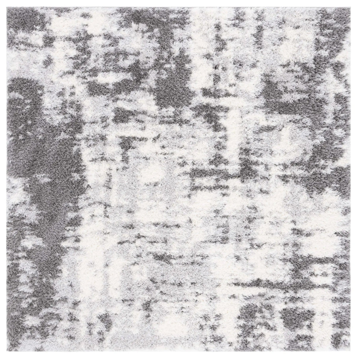 Safavieh Lindsay Shag 6'-7" x 6'-7" Rug in Dark Grey / Grey