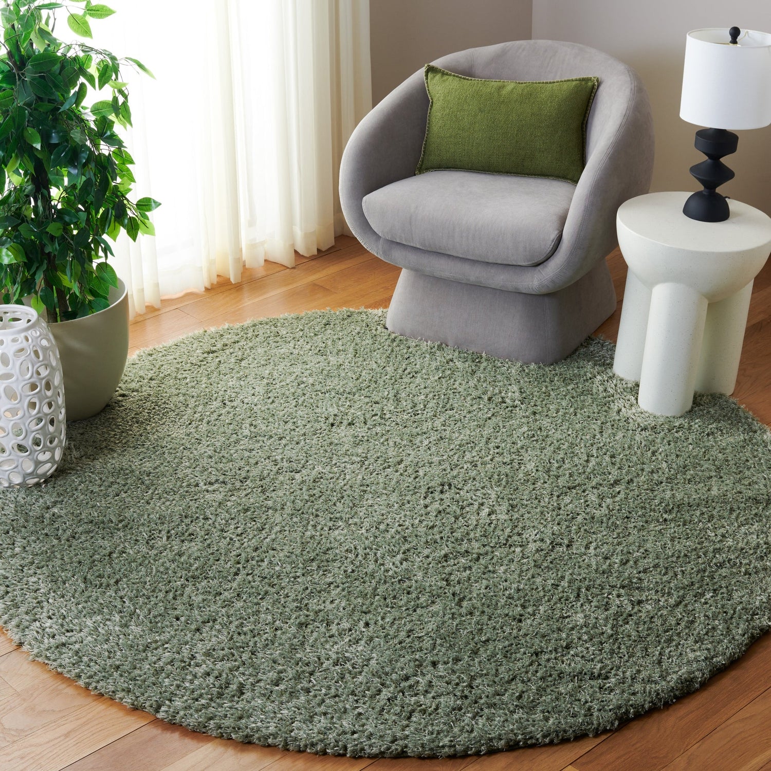 Safavieh Lindsay Shag Lns560Y Green Rug - Safavieh - lns560y - 7r