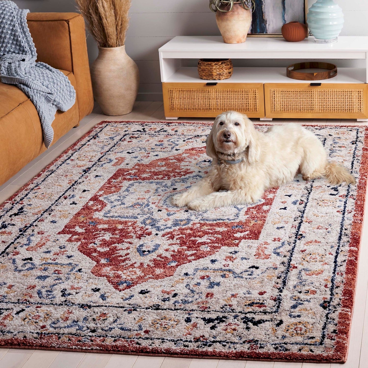 Safavieh Luna Lun110A Beige/Rust Blue Rug - Safavieh - lun110a - 7r