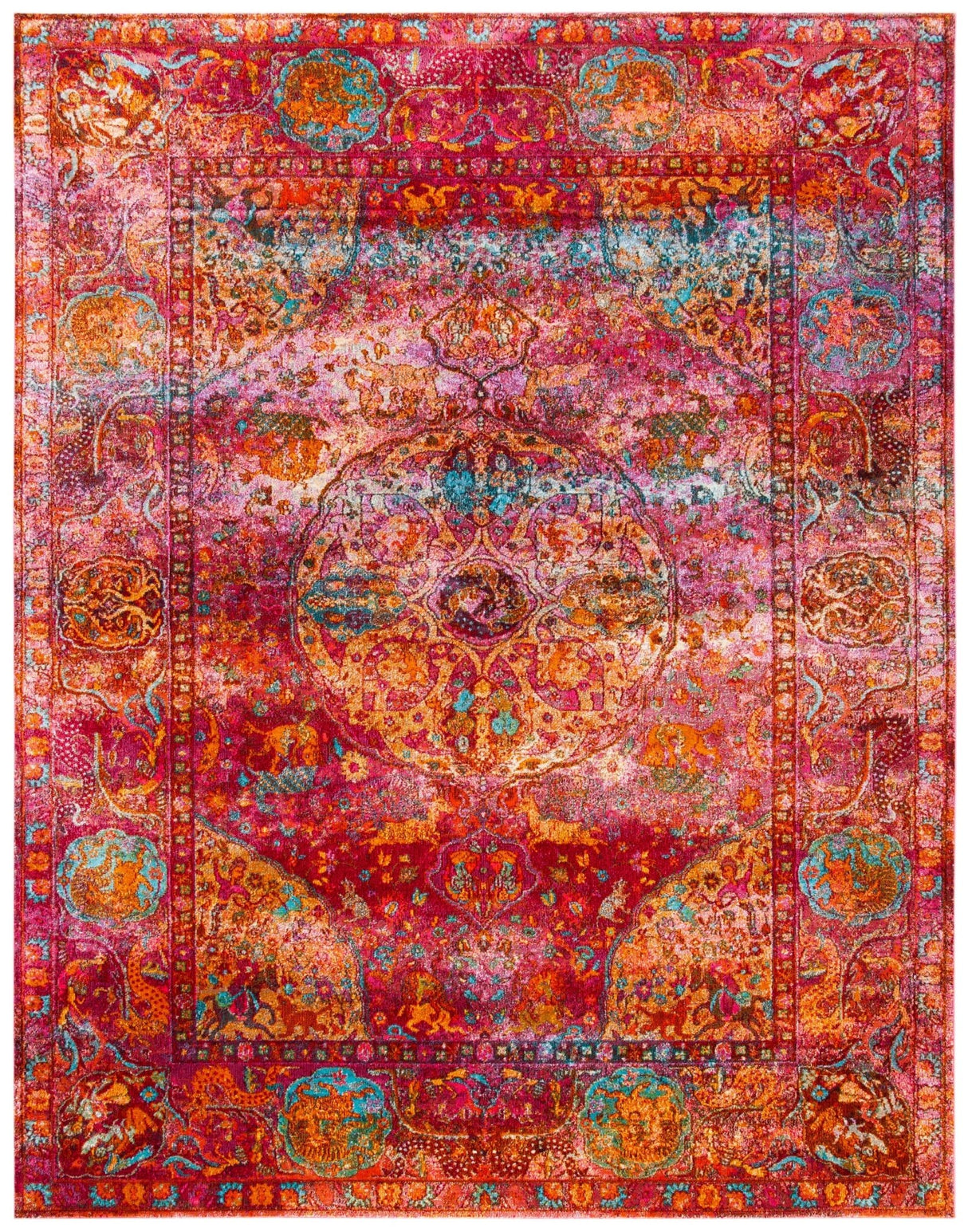 Safavieh Luxor Lux318R Fuchsia/Gold Rug - Safavieh - lux318r - 5r