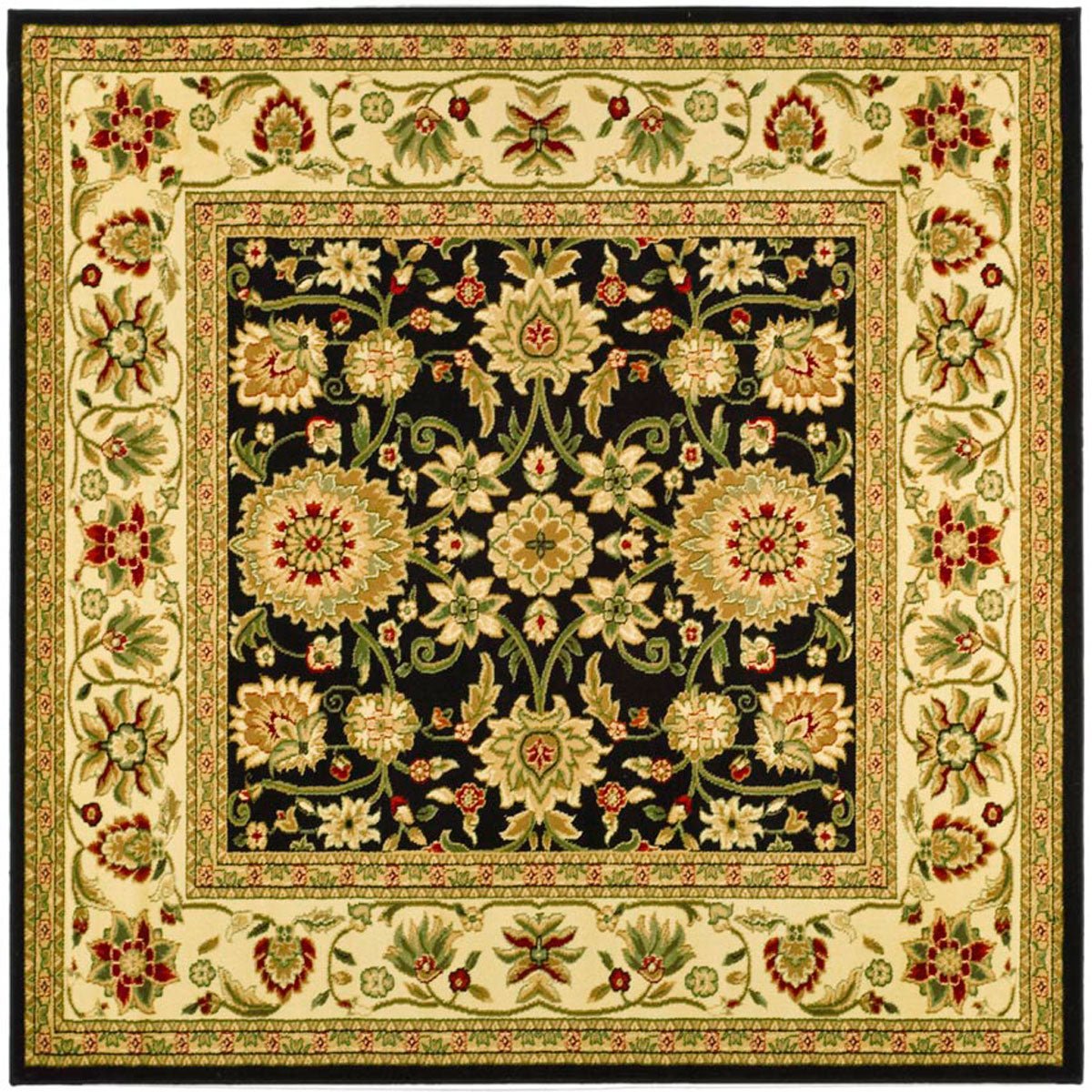 Safavieh Lyndhurst Lnh212A Black/Ivory Rug - lnh212a-3sq
