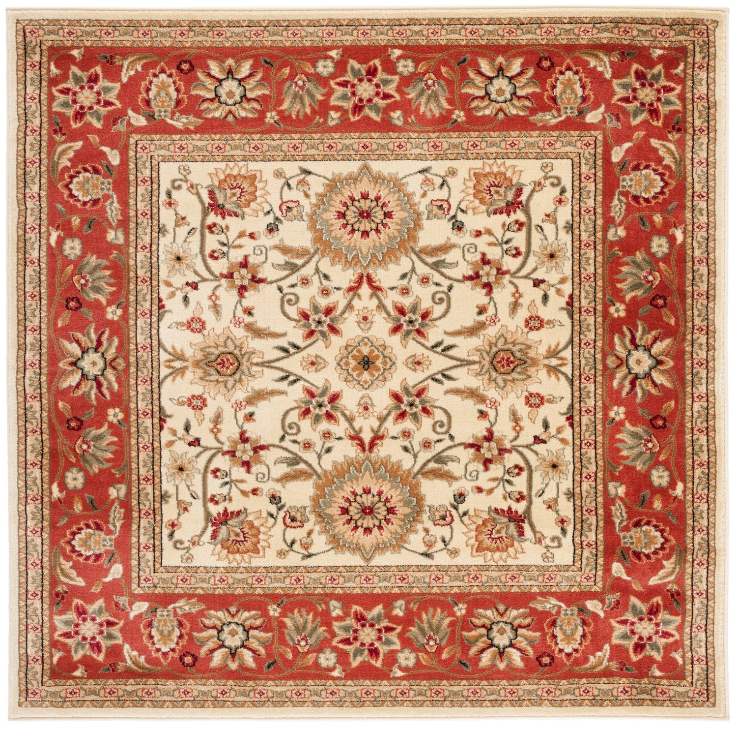 Safavieh Lyndhurst Lnh212R Ivory/Rust Rug - Safavieh - lnh212r - 6sq