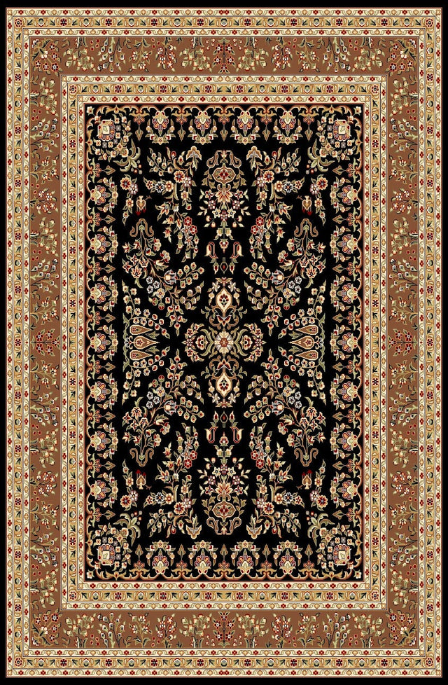 Safavieh Lyndhurst Lnh331D Black / Tan Rugs - Safavieh - lnh331d - 5r
